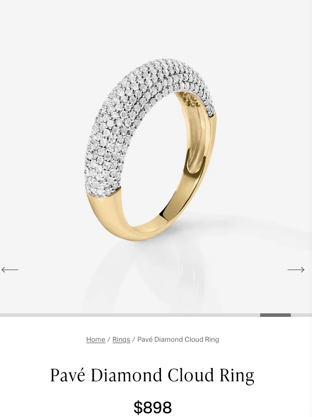 Ring Concierge Pavé Diamond Cloud Ring - Yellow Gold and White Diamond